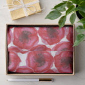 Papier Mousseline Belles fleurs peintes à la main de pavot (Cadeau)