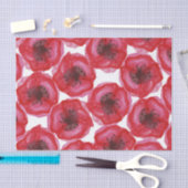 Papier Mousseline Belles fleurs peintes à la main de pavot (Artisanat)