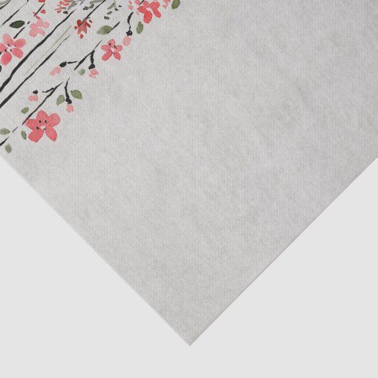 Papier Mousseline Belles fleurs rouges en cascade (Détail)
