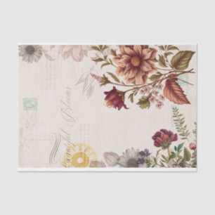 Papier Mousseline Belles fleurs vintages