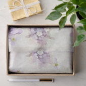 Papier Mousseline Belles fleurs violettes (Cadeau)