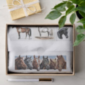 Papier Mousseline Belles illustrations de chevaux et Ephemera (Cadeau)