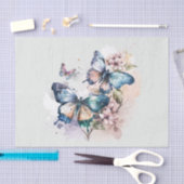 Papier Mousseline Belles papillons et fleurs (Artisanat)