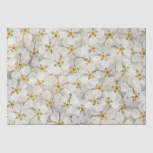 Papier Mousseline Belles petites grappes de fleurs blanches rustique