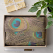 Papier Mousseline Belles plumes de paon Brown (Cadeau)