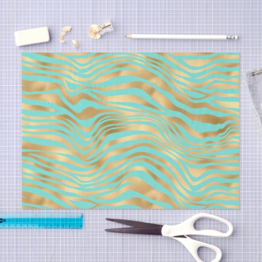 Papier Mousseline Belles rayures dorées (Artisanat)