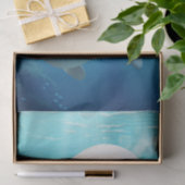 Papier Mousseline Béluga Baleine Cartoon bleu vert océan Arctique (Cadeau)