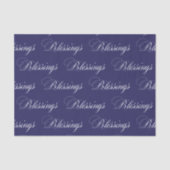 Papier Mousseline Bénédiction de police cursive Royal Blue (Recto)