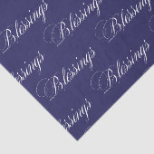 Papier Mousseline Bénédiction de police cursive Royal Blue (Détail)