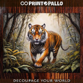 Papier Mousseline Bengala tiger in the jungle