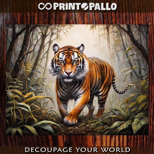 Papier Mousseline Bengala tiger in the jungle