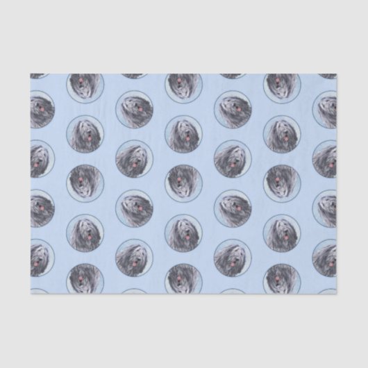 Papier Mousseline Bergamasco Sheepdog Shepherd Peinture Chien mignon (Recto)