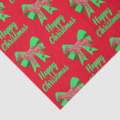 Papier Mousseline Berger allemand Chien de Noël et Bow vert rouge (Détail)