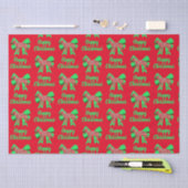 Papier Mousseline Berger allemand Chien de Noël et Bow vert rouge (Artisanat)