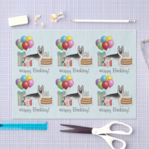 Papier Mousseline Berger Allemand Silver Sable Anniversaire Coloré