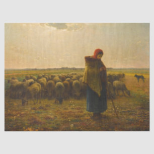 Papier Mousseline Bergère avec son cadenas par Jean-François Millet