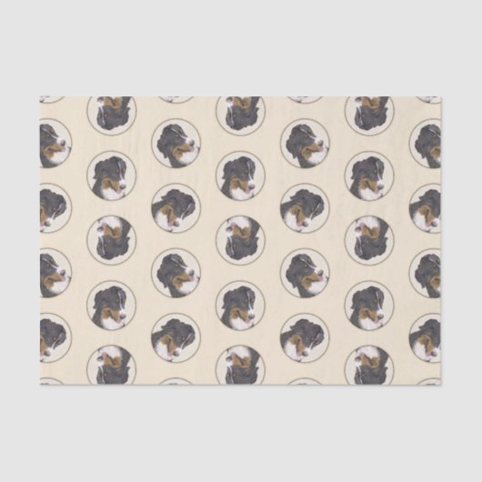 Papier Mousseline Bernese Mountain Dog Berner Peinture de mignons an (Recto)