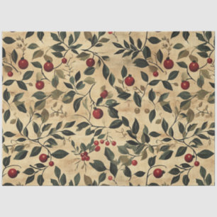 Papier Mousseline Berries Christmas Art