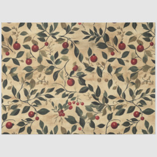 Papier Mousseline Berries Christmas Art