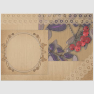 Papier Mousseline Berries de canneberge sans fil feuille branche bei