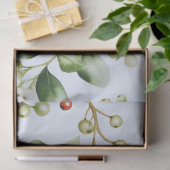 Papier Mousseline Berries d'hiver et verdure Noël bleu (Cadeau)