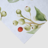 Papier Mousseline Berries d'hiver et verdure Noël bleu (Détail)