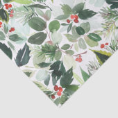 Papier Mousseline Berries d'hiver et verdure Papier Tissu de Noël (Détail)