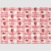 Papier Mousseline Berry First Birthday Strawberry First 1er Nom (Recto)