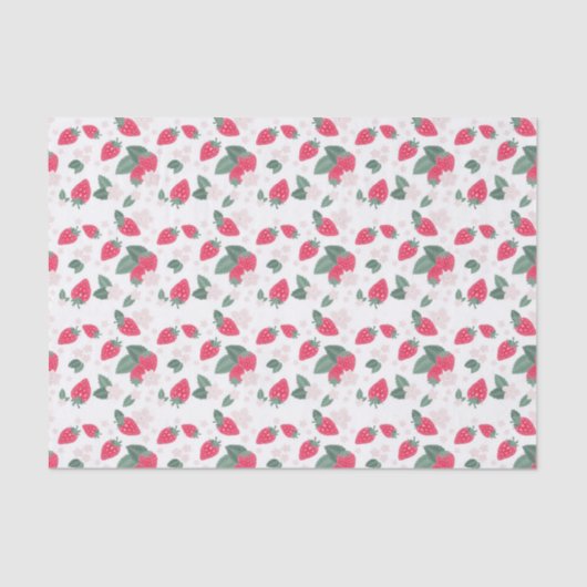 Papier Mousseline Berry Sweet Motif de fraises (Recto)