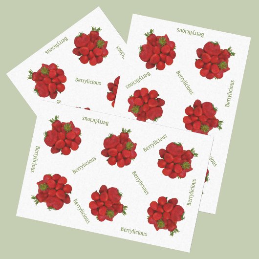 Papier Mousseline Berrylicious de fraises rouges