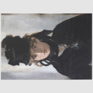 Papier Mousseline Berthe Morisot avec un bouquet de violettes, Manet