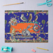 Papier Mousseline BESTIAIRE MÉDIÉVAL FABRIQUANT DE LA MUSIQUE Chouet (Artisanat)