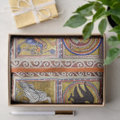 PAPIER MOUSSELINE BESTIAIRE MÉDIÉVAL, LÉOPARD, ANIMAUX FANTASTIQUES (Cadeau)