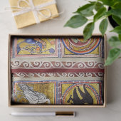 PAPIER MOUSSELINE BESTIAIRE MÉDIÉVAL, OURS, ANIMAUX FORESTIERS (Cadeau)