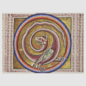 PAPIER MOUSSELINE BESTIAIRE MÉDIÉVAL, SNAKE DRAGON CIRCLES (Recto)