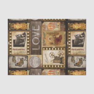 Papier Mousseline Beurre de collage de film vintage antique