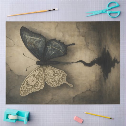 Papier Mousseline Beurre de dentelle gothique en vol fracturé - Goth (Artisanat)