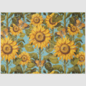 Papier Mousseline Beurre de tournesol d'automne Bleu Ephémère Découp (Recto)