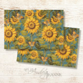 Papier Mousseline Beurre de tournesol d'automne Turquoise Ephémère D