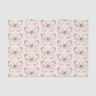 Papier Mousseline Beurre des Coeurs Rouges Roses