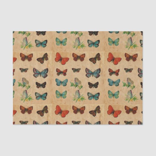 Papier Mousseline Beurre vintage papier teint Découpage (Recto)