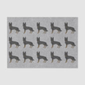 Papier Mousseline Bi-Black Allemand Berger Cartoon Chien Motif Gris (Recto)