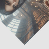 Papier Mousseline Bibliothécaire Steampunk Vintage dame victorienne (Détail)