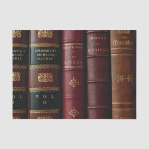 Papier Mousseline Bibliothèque d'antiquités Livre en cuir foncé Épin
