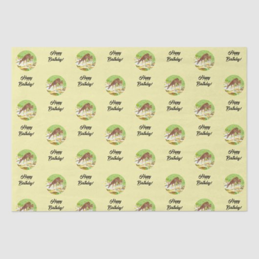 Papier Mousseline Biche et Faon Jaune (Recto)