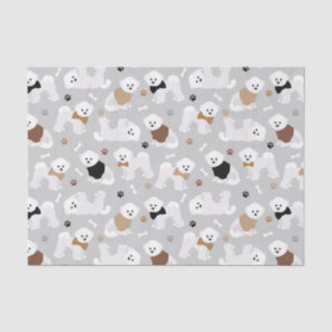 Papier Mousseline Bichon Frise Bones and Paws Grey