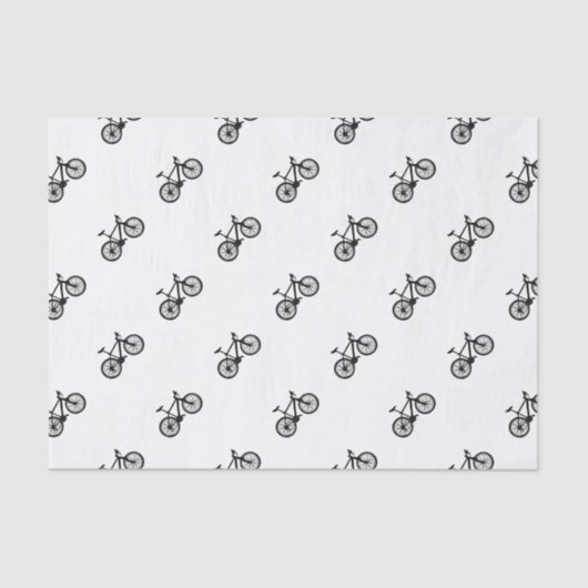Papier Mousseline Bicyclette tirée par la main simple en noir et (Recto)