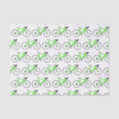 Papier Mousseline Bicyclette verte sur papier blanc (Recto)