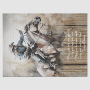 Papier Mousseline Bienheureux Cowboy Cheval Occidental Homme