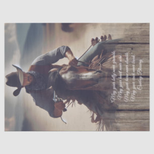 Papier Mousseline Bienheureux Cowboy Cheval Occidental Homme